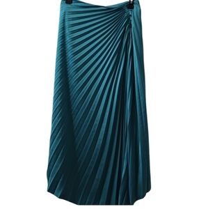 WORTHINGTON BRAND WOMEN'S GREEN FANCY PLEATED SKIRT SIZE LARGE